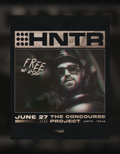 HNTR flyer designed for The Concourse Project & RealMusic Events.